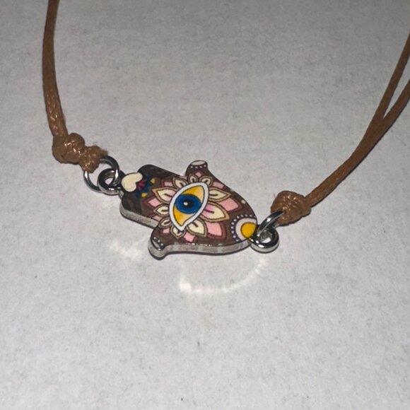 🌙 Brown Adjustable Hamsa Bracelet – Good Vibes Jewelry - Picture 2 of 2